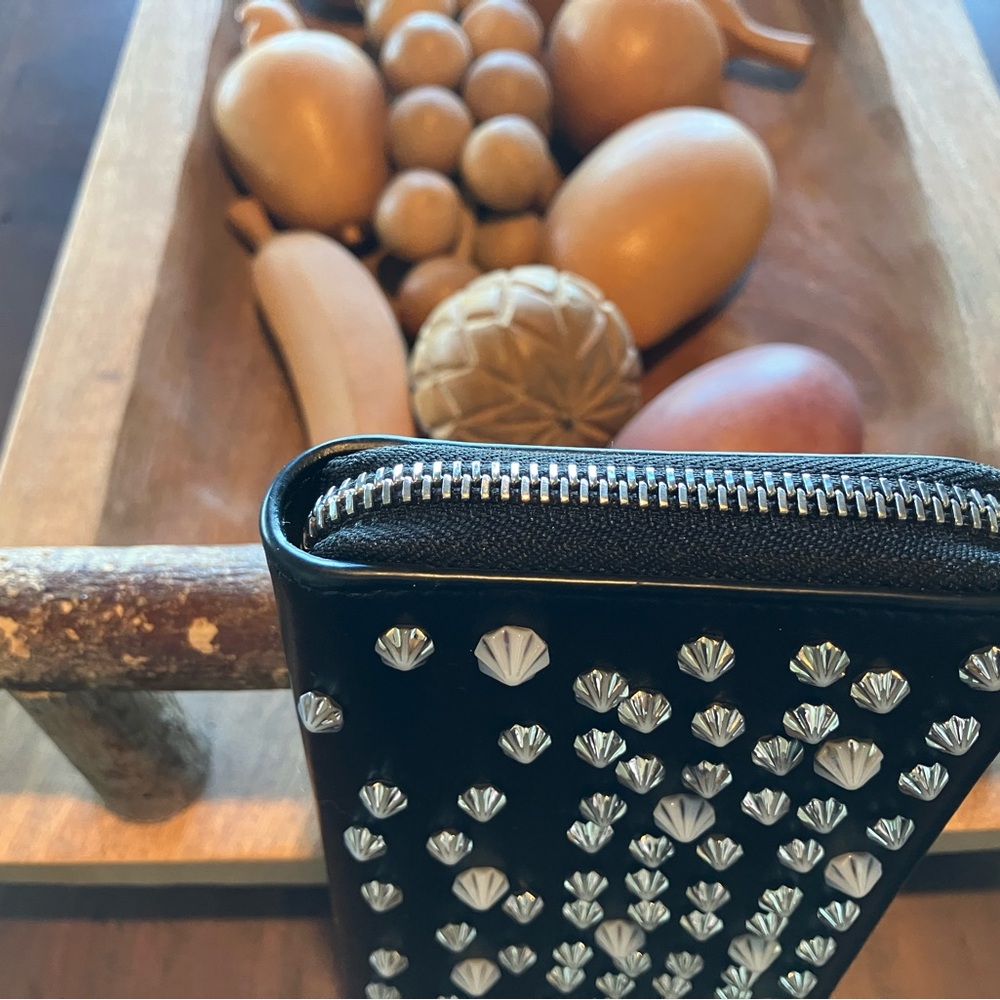 Christian Louboutin Black Studded Wallet AUTHENTIC - Picture 2 of 11
